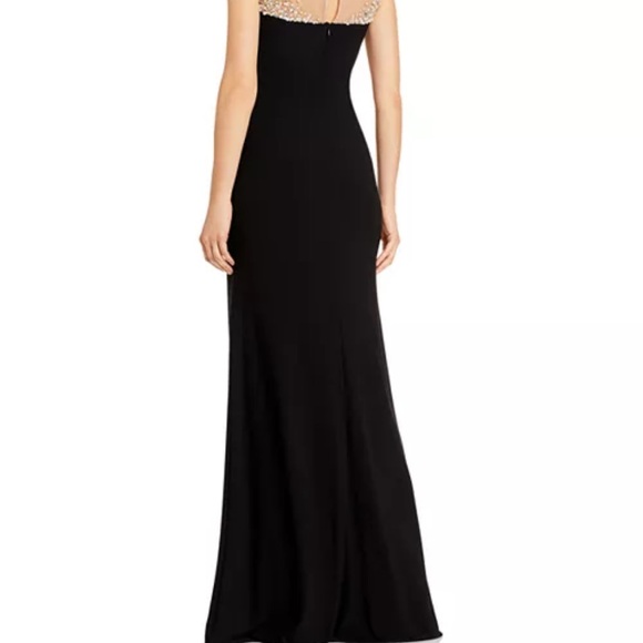 Adrianna Papell Black and Gold Sequin Maxi Gown - Picture 2 of 11